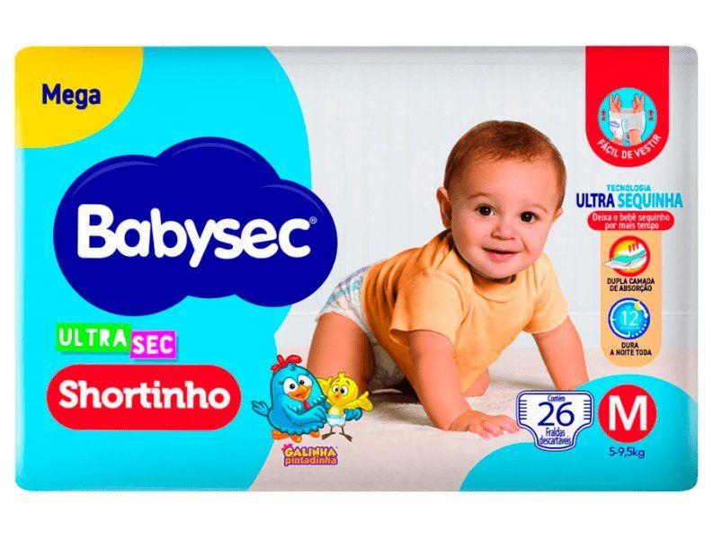 Fralda Shortinho Babysec Galinha Pintadinha Ultra Sec Tam. M 5 a 9,5kg 26 Unidades