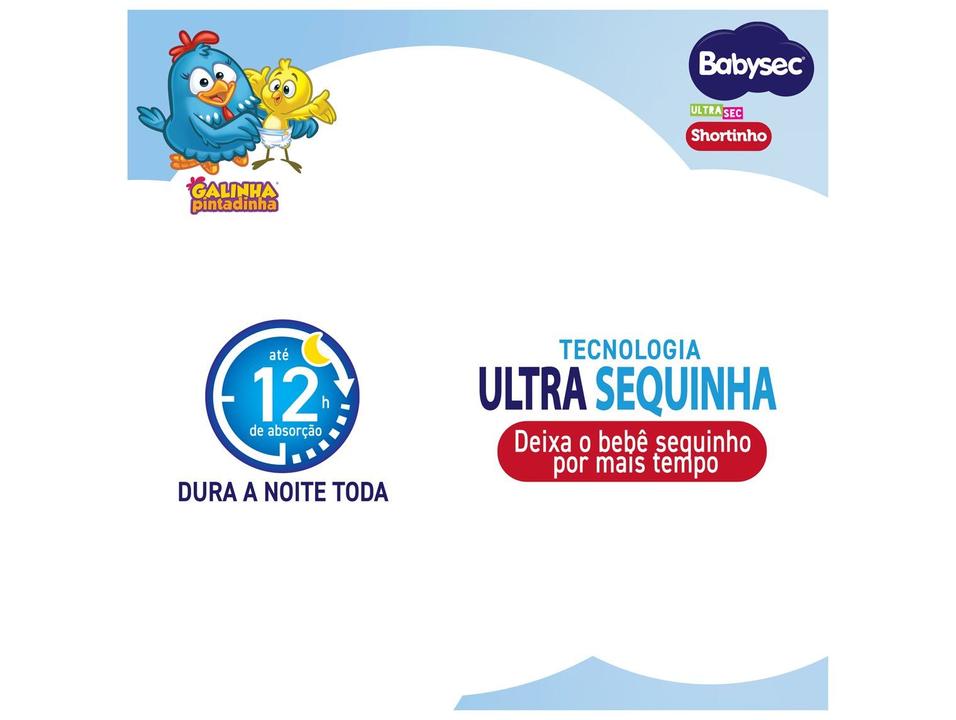 Fralda Shortinho Babysec Galinha Pintadinha Ultra Sec Tam. XG 11 a 14kg 20 Unidades - 2