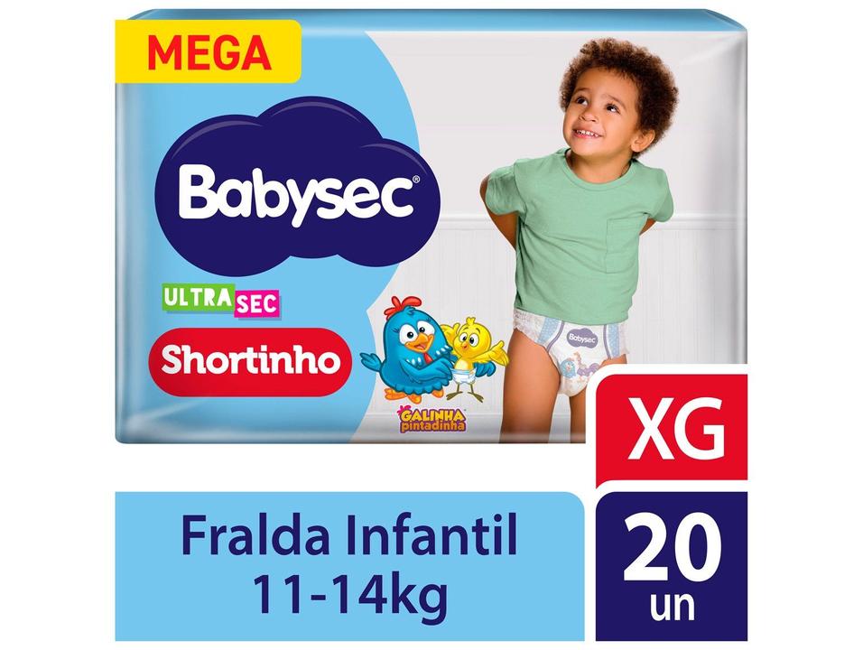 Fralda Shortinho Babysec Galinha Pintadinha Ultra Sec Tam. XG 11 a 14kg 20 Unidades - 1