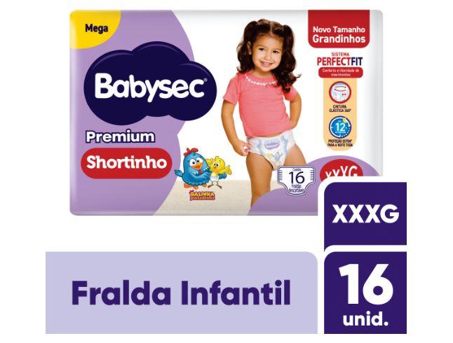 Fralda Shortinho BabySec Premium Galinha Pintadinha XXXG 19kg 16 Unidades - 1