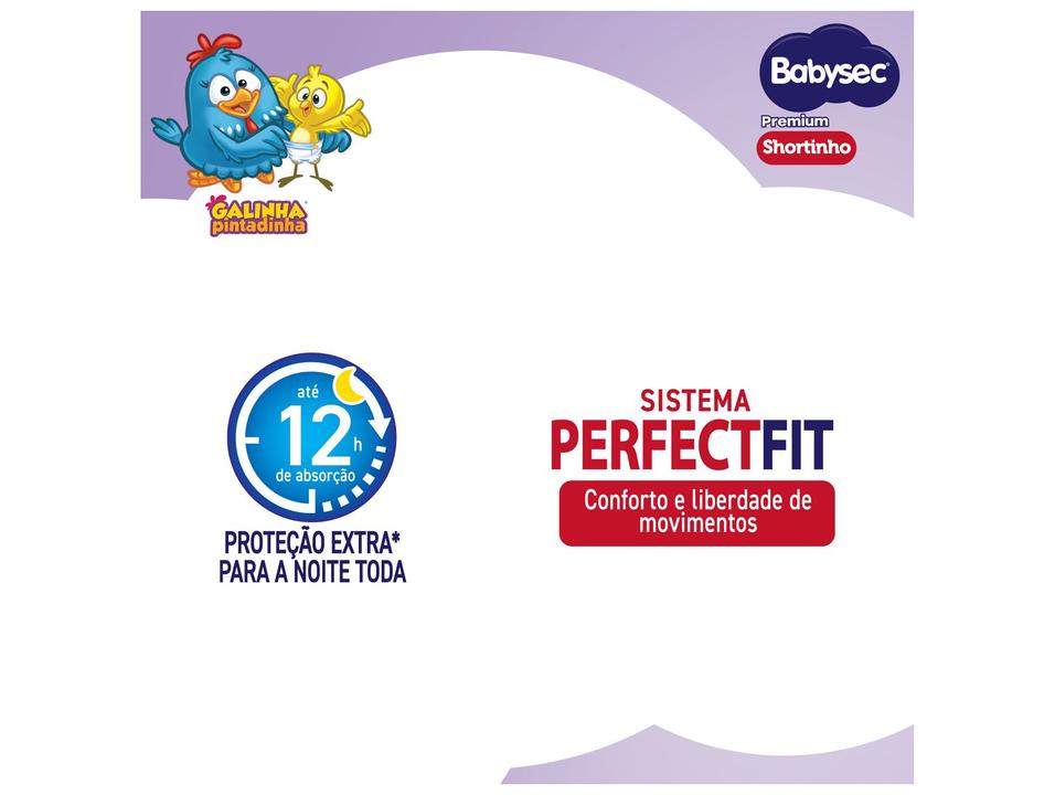 Fralda Shortinho BabySec Premium Galinha Pintadinha XXXG 19kg 32 Unidades - 2