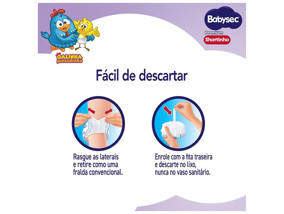Fralda Shortinho BabySec Premium Galinha Pintadinha XXXG 19kg 32 Unidades - 5