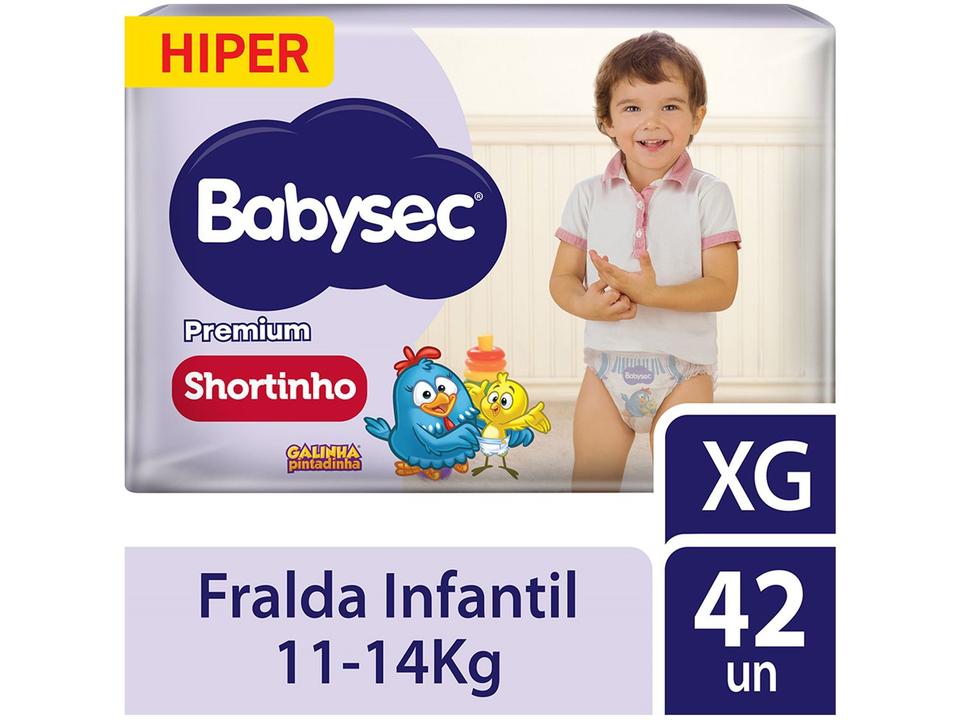 Fralda Shortinho Babysec Premium Hiper XG 11 a 14kg 42 Unidades - 1