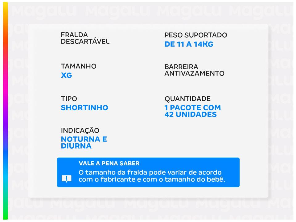 Fralda Shortinho Babysec Premium Hiper XG 11 a 14kg 42 Unidades - 2