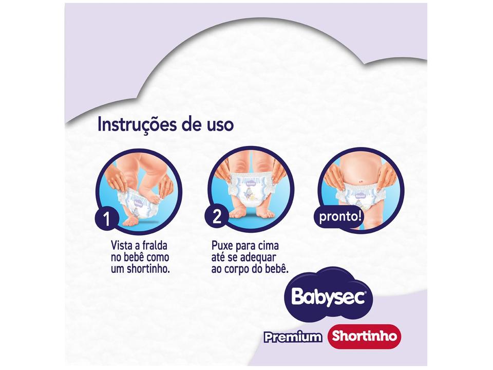 Fralda Shortinho Babysec Premium Hiper XXG 13kg 42 Unidades - 7