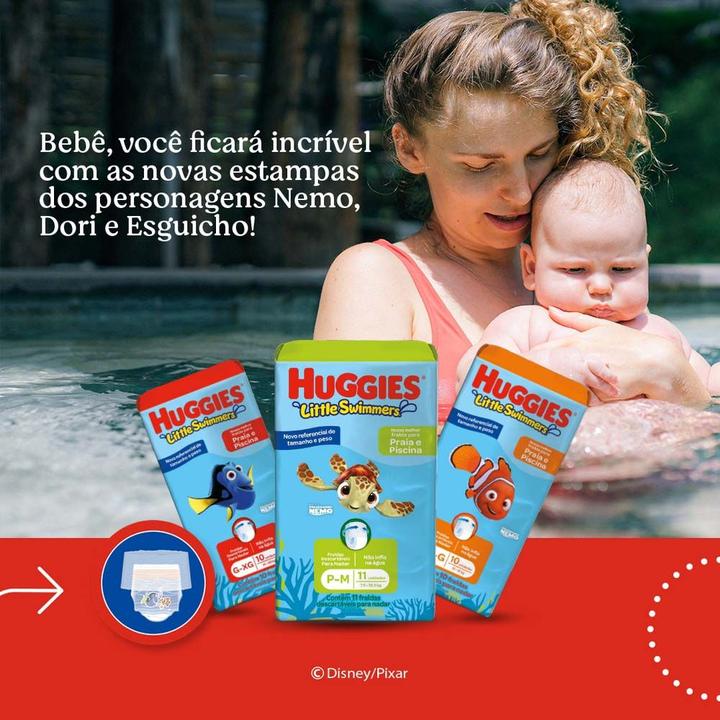 Fralda Shortinho Huggies Little Swimmers P/M 7,5 a 12,5kg 11 Unidades - 2