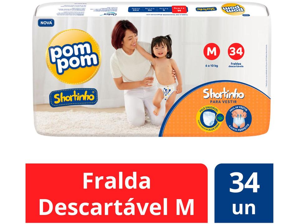 Fralda Shortinho Pom Pom Tam. M 6 a 10kg - 1