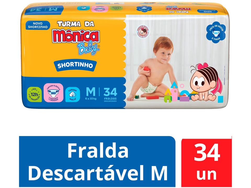 Fralda Shortinho Turma da Monica Baby Tam. M - 1
