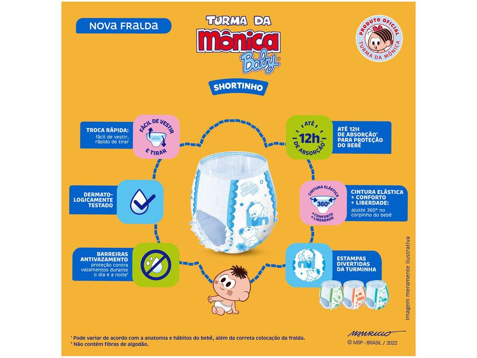 Fralda Shortinho Turma da Monica Baby Tam. XG - 3