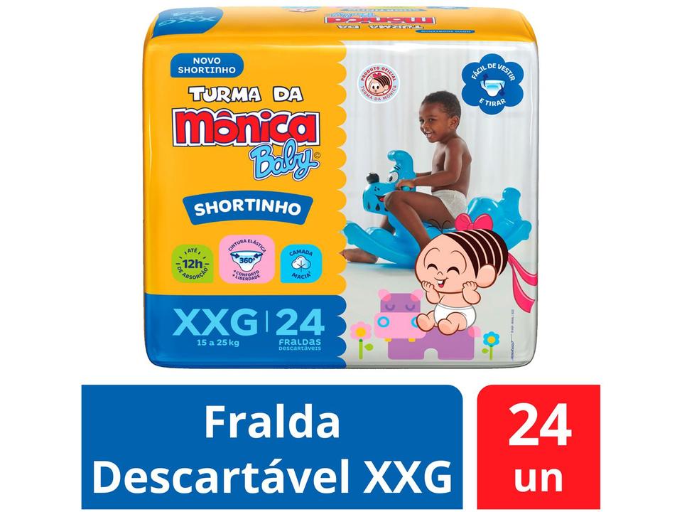 Fralda Shortinho Turma da Monica Baby Tam. XXG - 15 a 25kg 24 Unidades - 1