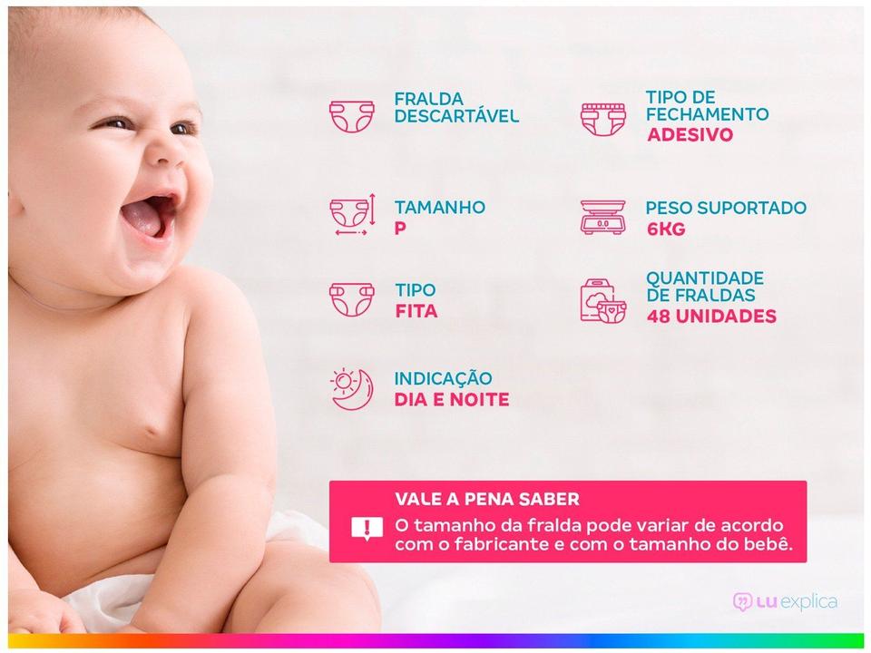 Fraldas Huggies Máxima Proteção Tam P 0 a 6kg 48 Unidades - 2