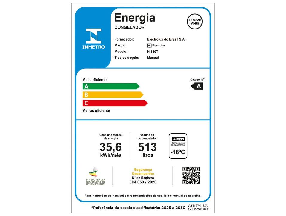 Freezer Horizontal Electrolux 513L 1 Porta Inverter HI550T - 5
