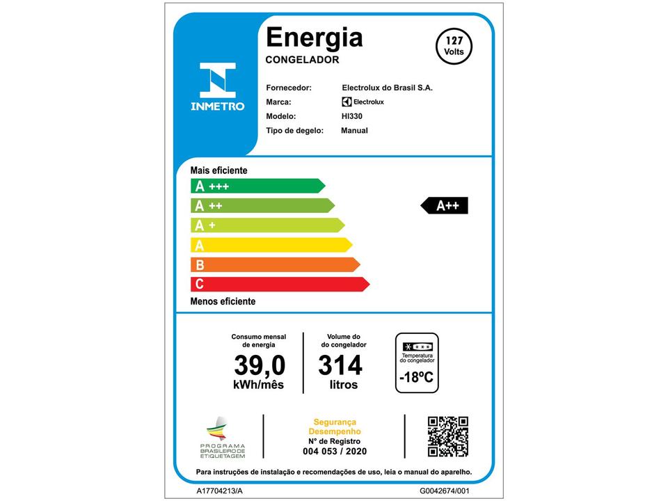 Freezer Horizontal Electrolux Cycle Defrost 1 Porta 314L HI330 - 6