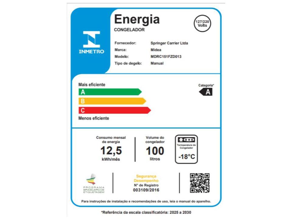 Freezer Horizontal Midea 100 Litros MDRC151FZD013 - 4