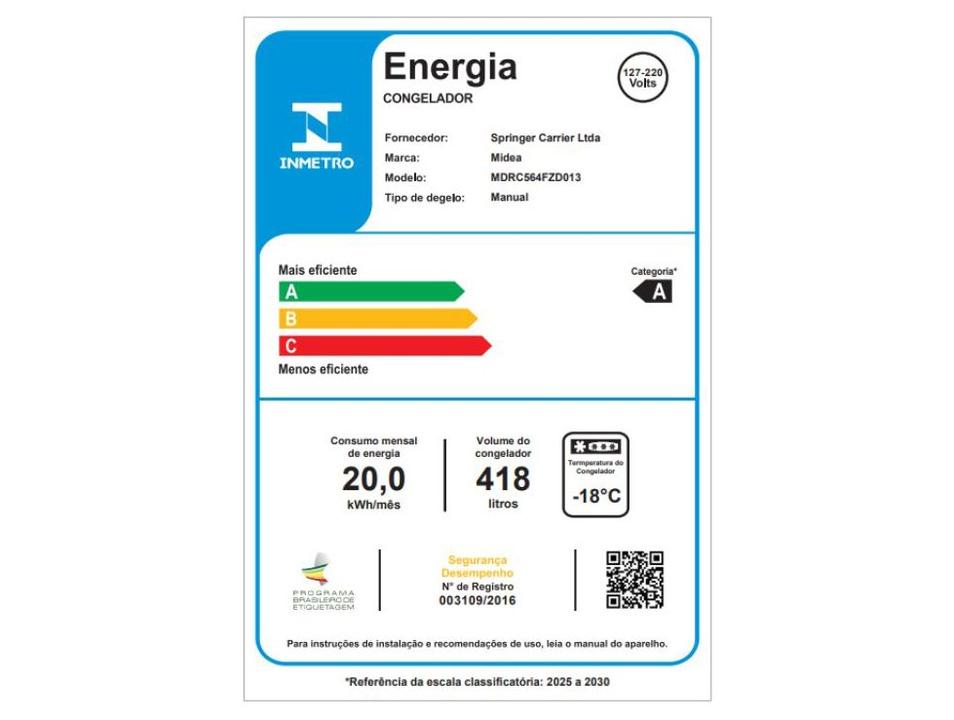 Freezer Horizontal Midea 2 Portas 418L Inverter MDRC564FZD013 - 7