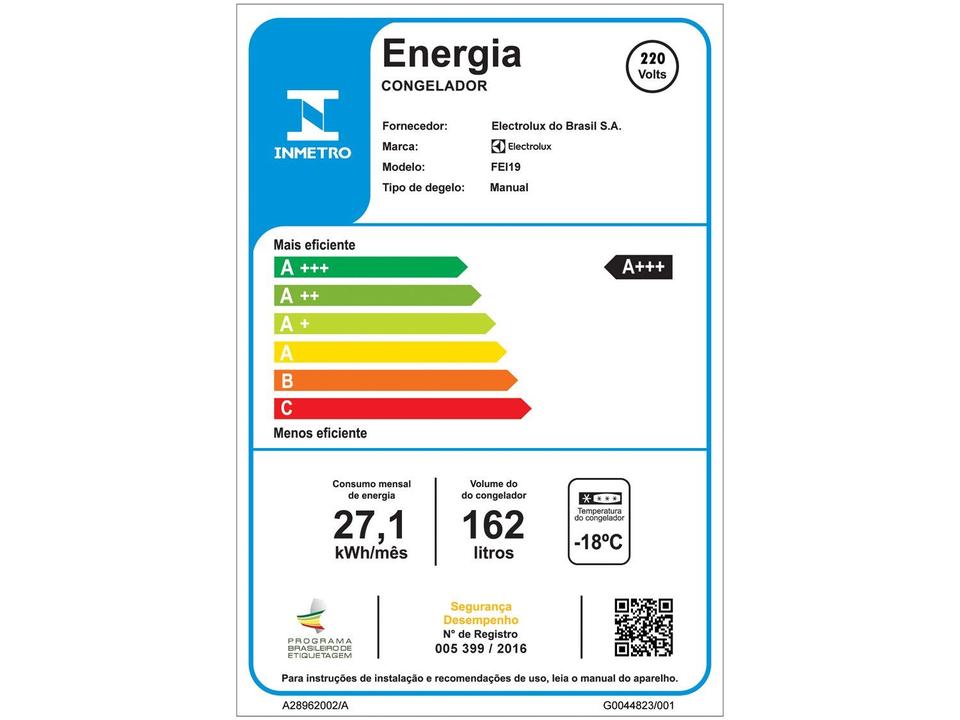 Freezer Vertical Electrolux Cycle Defrost 1 Porta 162L Inverter FEI19 - 6