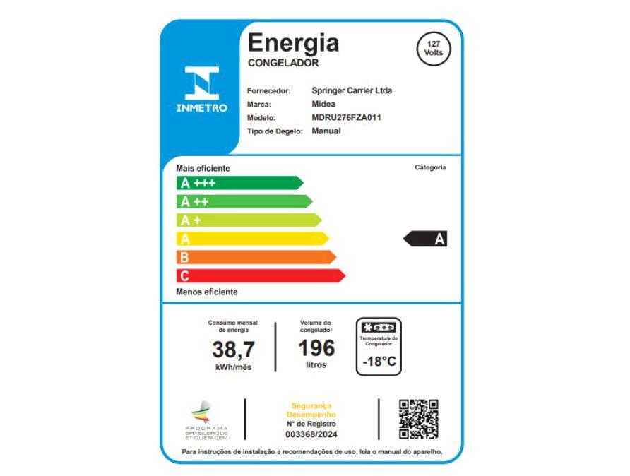 Freezer Vertical Midea 196L MDRU276FZA011 - 10