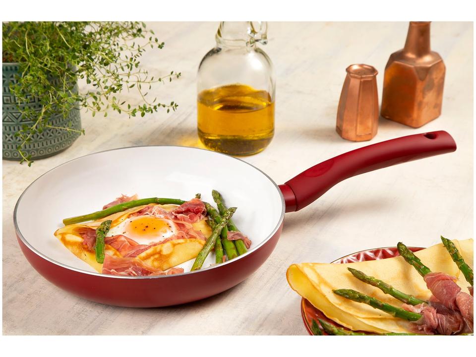 Frigideira Antiaderente Cerâmico Hercules de Alumínio Soft Touch PA300-F24VM Vermelha 24cm - 1