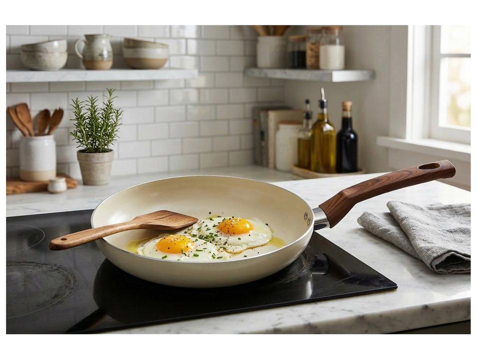 Frigideira Antiaderente Cerâmico Multiflon de Alumínio Indução Capadócia Bege 20cm - 1