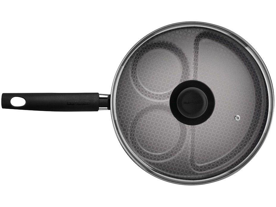 Frigideira Antiaderente Multiflon de Alumínio com Tampa Breakfast Vermelha 26cm - 1