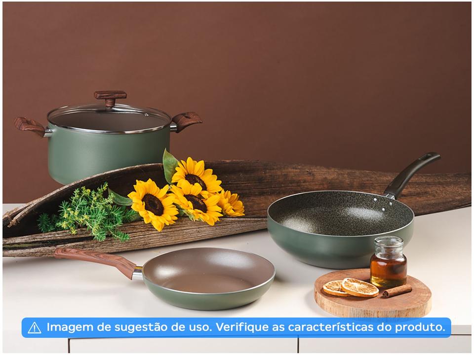 Frigideira Antiaderente Multiflon Wok de Alumínio Ekó Verde 28cm - 1