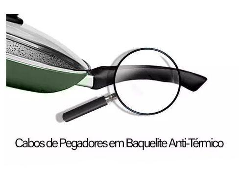Frigideira Antiaderente Panelux com Tampa de Alumínio Maximum Stone Verde 32cm - 2