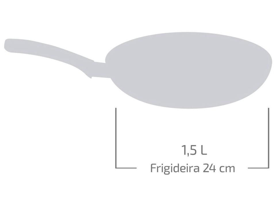 Frigideira Antiaderente Rochedo de Alumínio Facilita Vermelho 24cm - 9