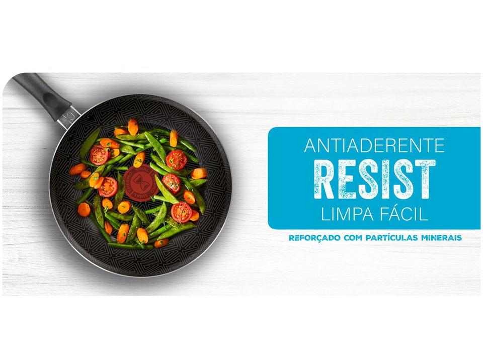 Frigideira Antiaderente Rochedo de Alumínio Facilita Vermelho 24cm - 1