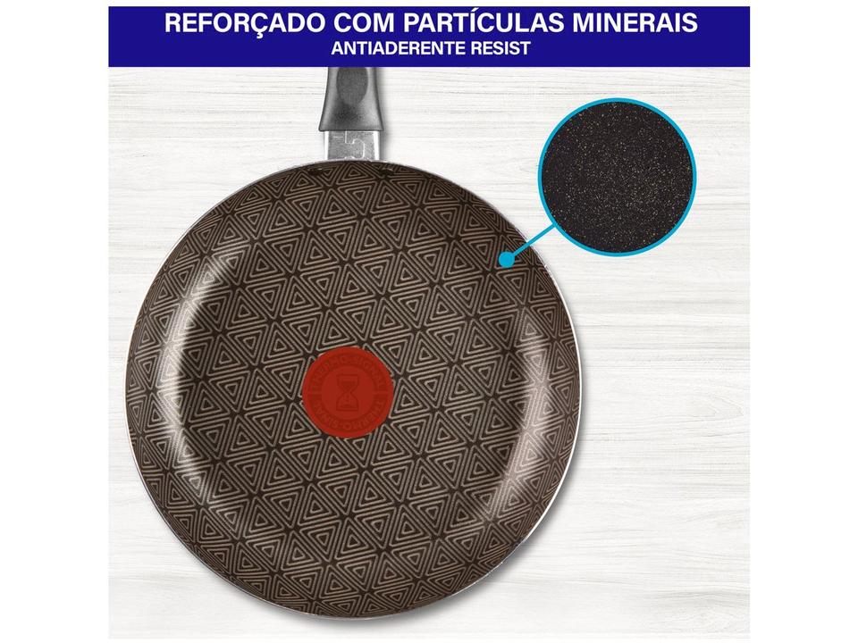 Frigideira Antiaderente Rochedo de Alumínio Facilita Vermelho 24cm - 3