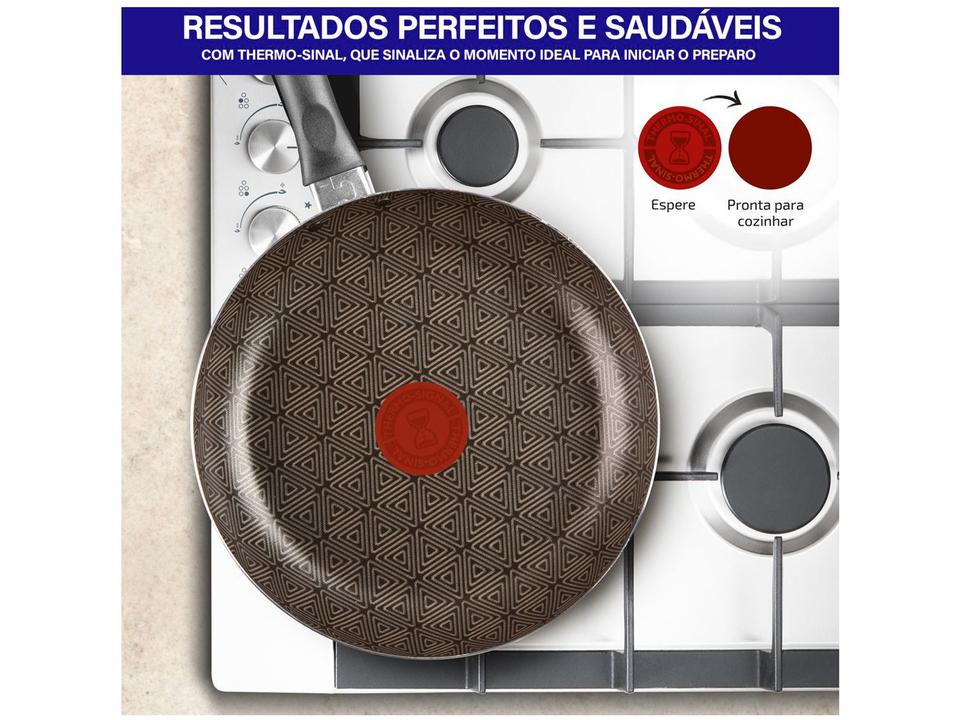 Frigideira Antiaderente Rochedo de Alumínio Facilita Vermelho 24cm - 5