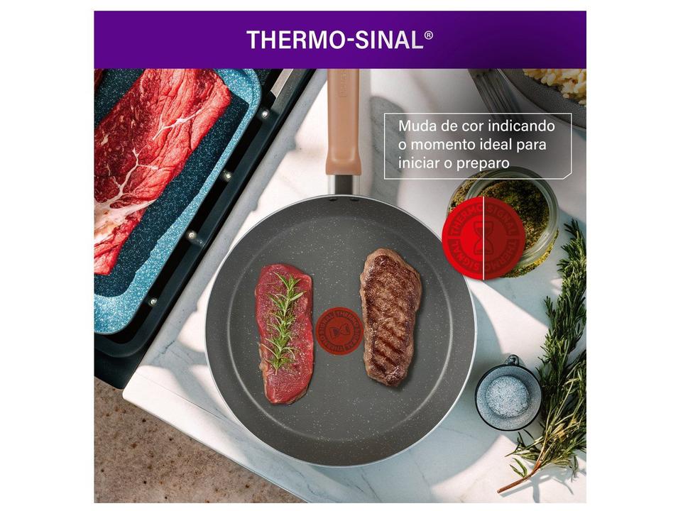 Frigideira Antiaderente Rochedo de Alumínio Natural Stone Cinza Claro 24cm - 3