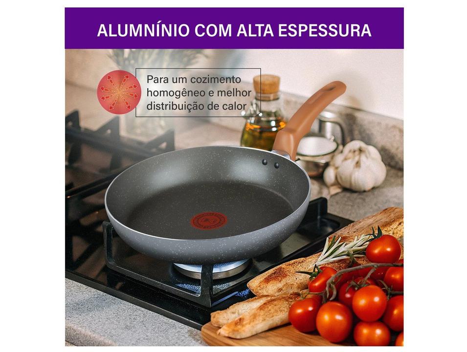 Frigideira Antiaderente Rochedo de Alumínio Natural Stone Cinza Claro 24cm - 2