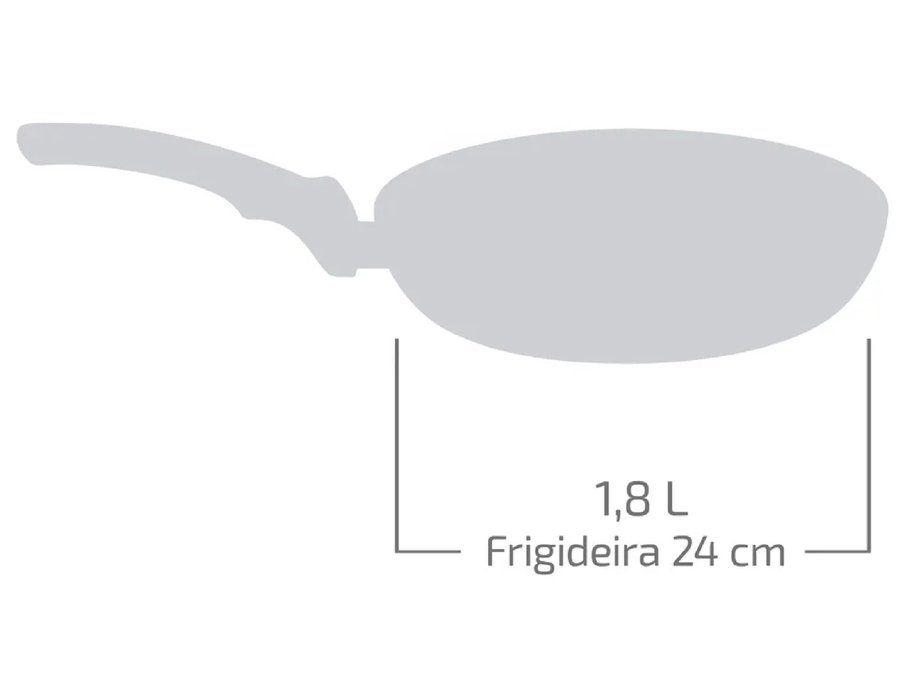 Frigideira Antiaderente Rochedo de Alumínio Natural Stone Cinza Claro 24cm - 8