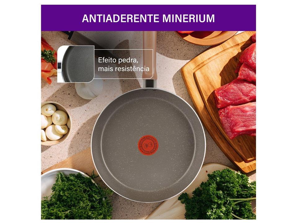 Frigideira Antiaderente Rochedo de Alumínio Natural Stone Cinza Claro 24cm - 1