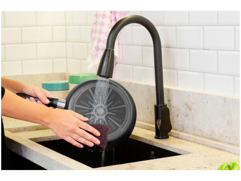 Frigideira Antiaderente Rochedo de Alumínio Rasa Robusta Grafite 30cm - 2