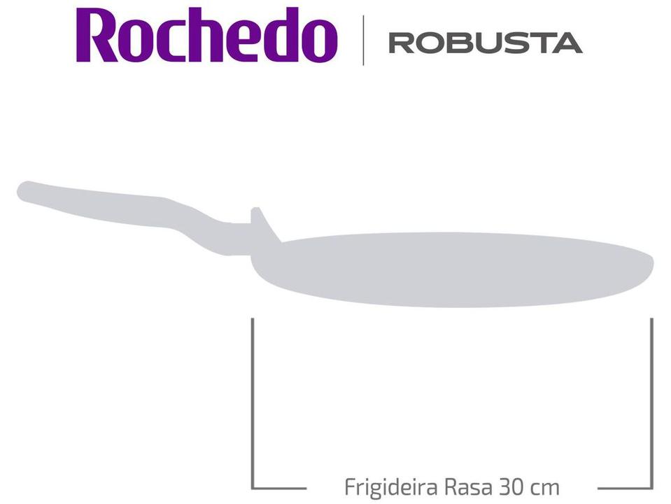 Frigideira Antiaderente Rochedo de Alumínio Rasa Robusta Grafite 30cm - 20