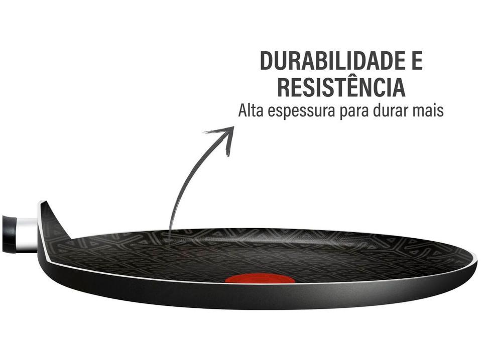 Frigideira Antiaderente Rochedo de Alumínio Rasa Robusta Grafite 30cm - 10