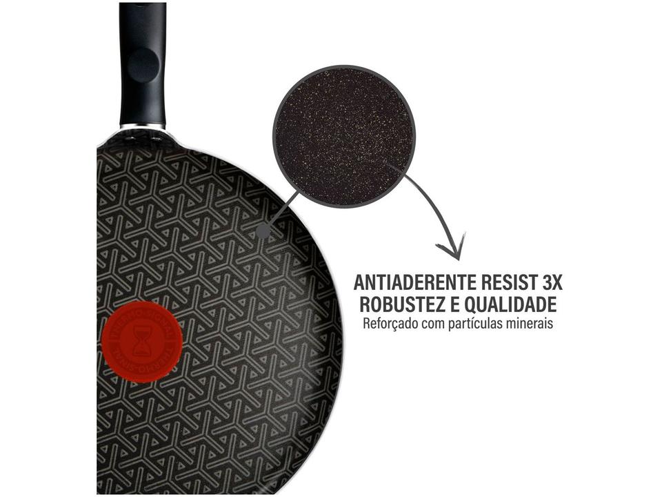 Frigideira Antiaderente Rochedo de Alumínio Rasa Robusta Grafite 30cm - 9