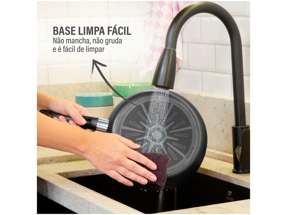 Frigideira Antiaderente Rochedo de Alumínio Rasa Robusta Grafite 30cm - 11