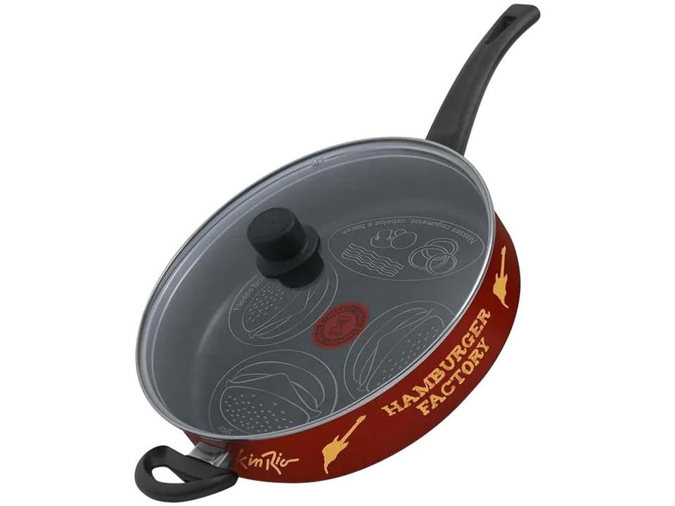 Frigideira Antiaderente Rochedo de Alumínio Rock In Rio Preta 28cm - 3