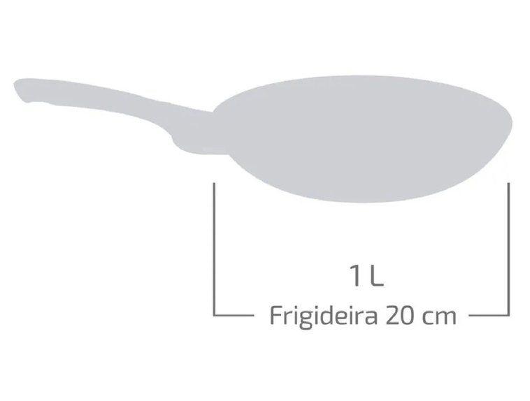 Frigideira Antiaderente Rochedo de Alumínio Stone Pro Preto e Cinza 20cm - 7