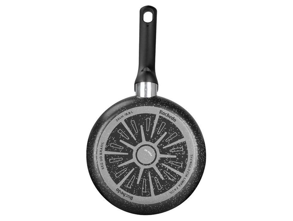 Frigideira Antiaderente Rochedo de Alumínio Stone Pro Preto e Cinza 20cm - 5