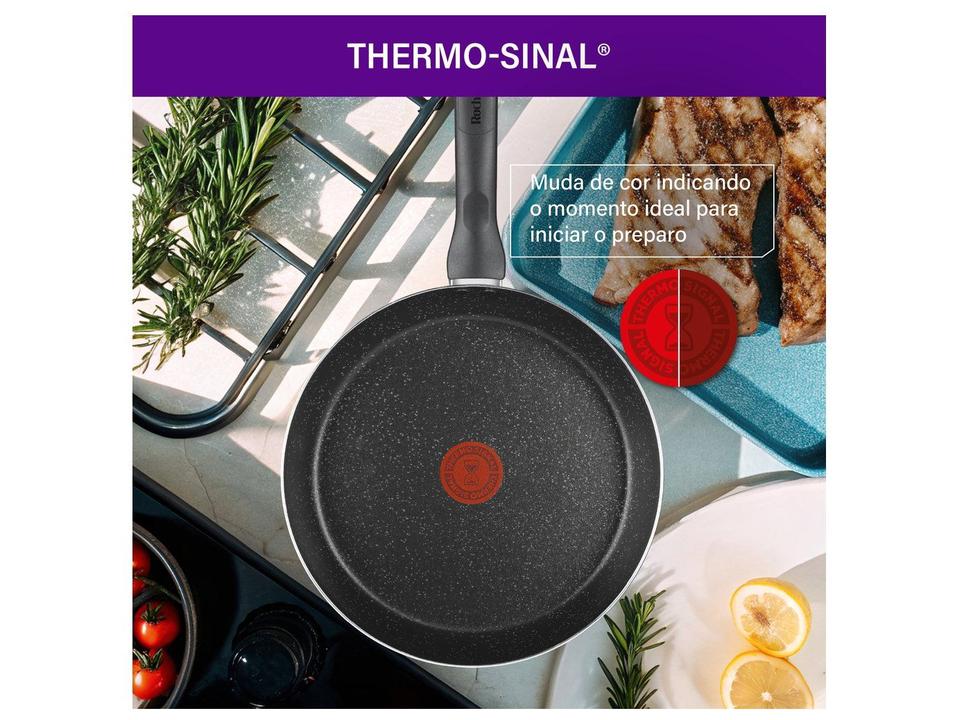 Frigideira Antiaderente Rochedo de Alumínio Stone Pro Preto e Cinza 26cm - 4