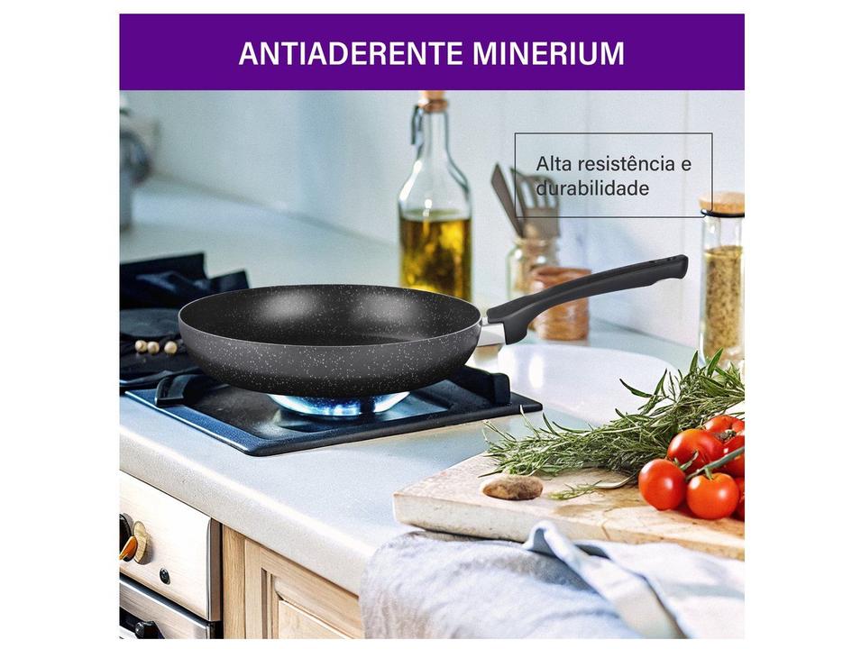 Frigideira Antiaderente Rochedo de Alumínio Stone Pro Preto e Cinza 26cm - 1