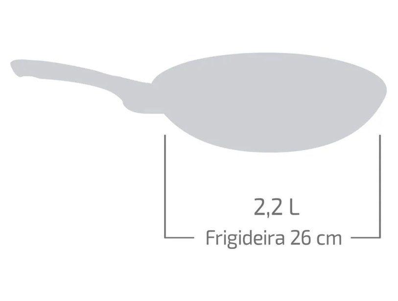 Frigideira Antiaderente Rochedo de Alumínio Stone Pro Preto e Cinza 26cm - 7