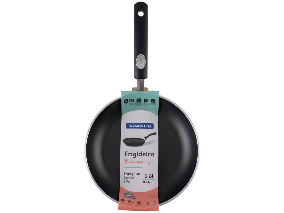 Frigideira Antiaderente Tramontina de Alumínio Mônaco Induction Preta 24cm - 4