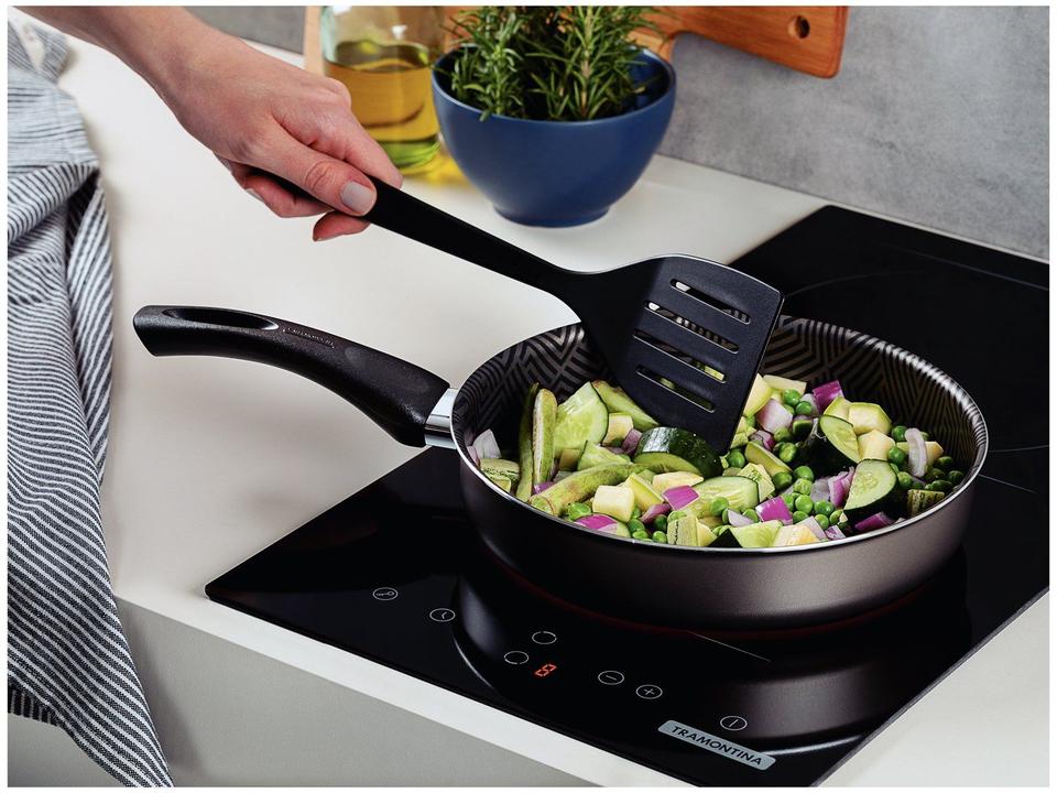 Frigideira Antiaderente Tramontina de Alumínio Paris Chumbo 22cm com Espátula - 1