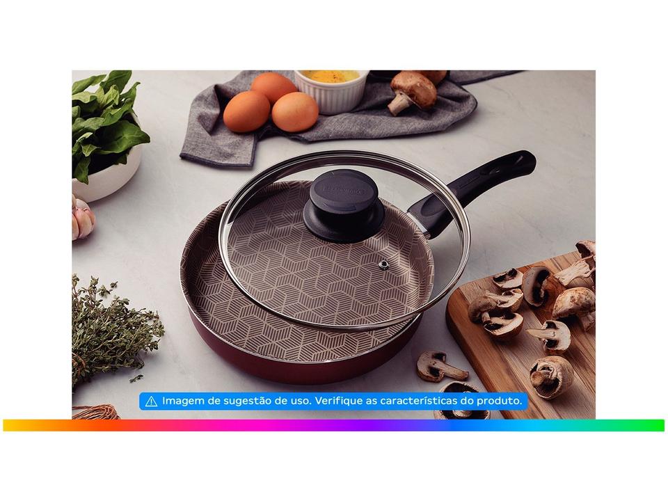 Frigideira Antiaderente Tramontina de Alumínio Paris Vermelha 22cm - 1