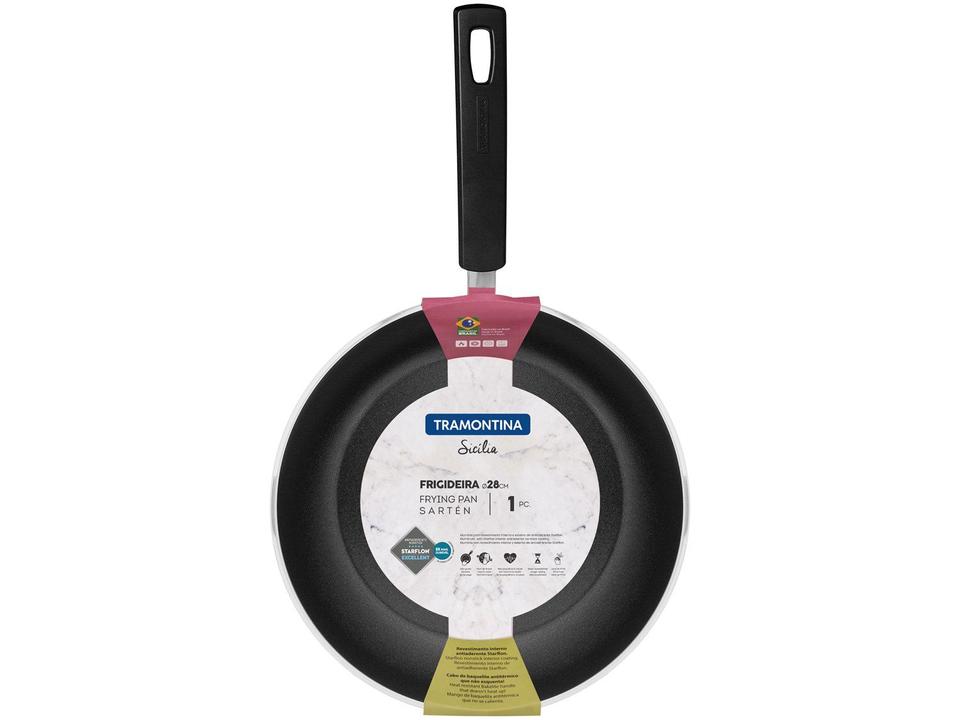 Frigideira Antiaderente Tramontina de Alumínio Sicília Avelã 28cm - 3