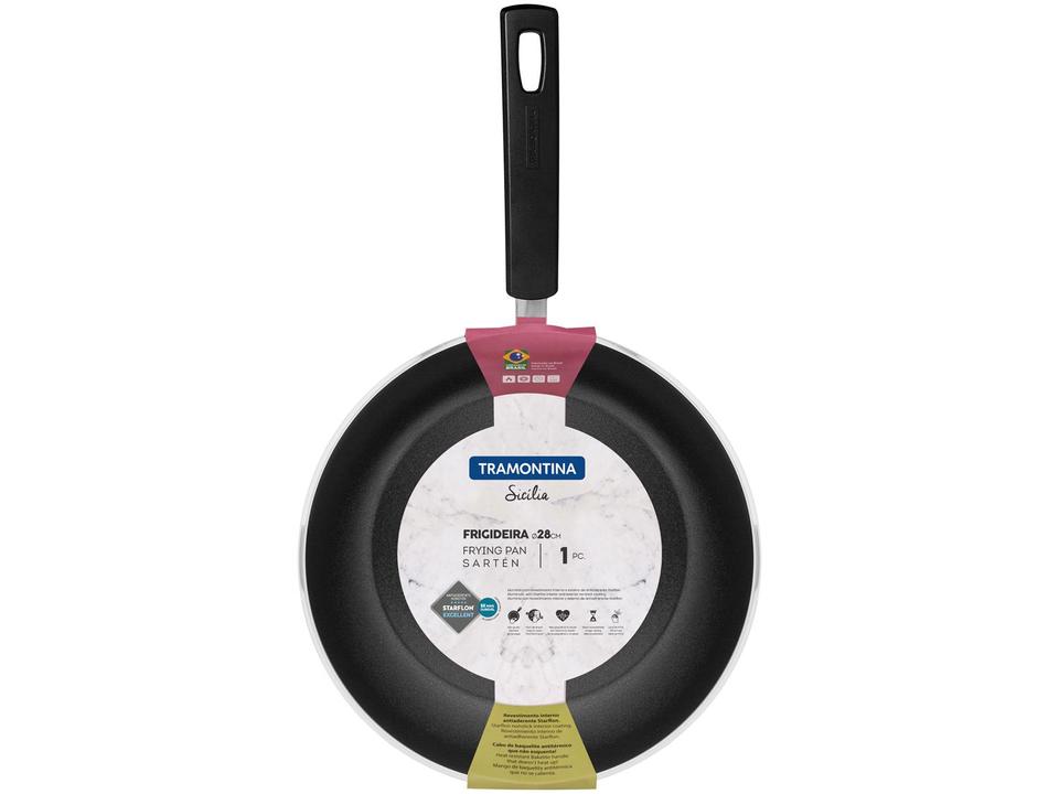Frigideira Antiaderente Tramontina de Alumínio Sicília Avelã 28cm - 3